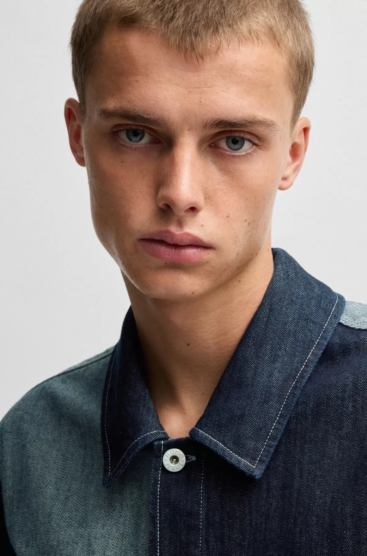 HUGO BOSS Yderskjorte Med Relaxed Fit I Blandet Denimstof Mørkeblå Best Sale